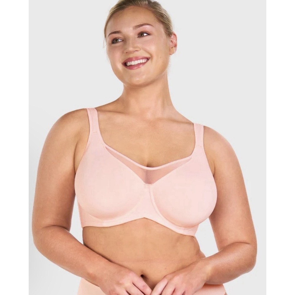 HSIA Sculpted Bra: Cooling Full Coverage Minimizer Breathable Pale Pink 38DD NWT